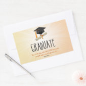 Sticker Rectangulaire Début d'or de la graduation religieuse avec Casque (Enveloppe)