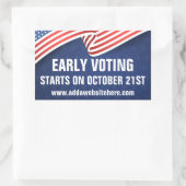 Sticker Rectangulaire Début du vote aux élections du drapeau américain (Sac)