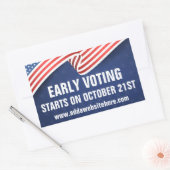 Sticker Rectangulaire Début du vote aux élections du drapeau américain (Enveloppe)