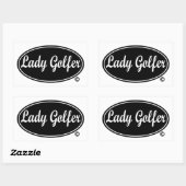 Sticker Rectangulaire Décal de Lady Golfer (Feuille)