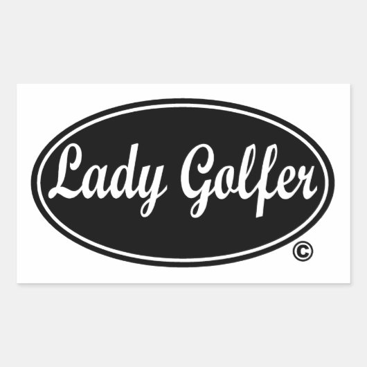 Sticker Rectangulaire Décal de Lady Golfer (Devant)
