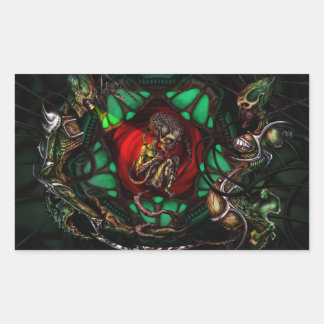 Sticker Rectangulaire Décal famille Alien