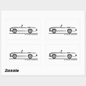Sticker Rectangulaire Décapotable de Mercedes (Feuille)