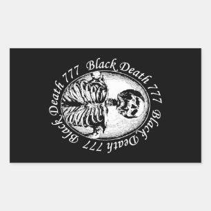 Sticker Rectangulaire Décès noir 777 - Treize