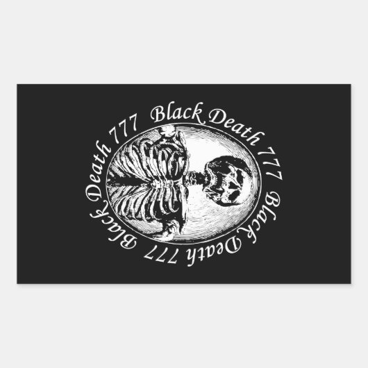 Sticker Rectangulaire Décès noir 777 - Treize (Devant)