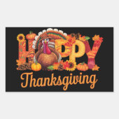 Sticker Rectangulaire Déchets de bon thanksgiving Automne (Devant)
