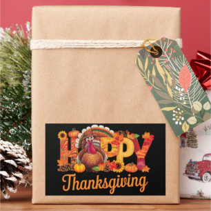 Sticker Rectangulaire Déchets de bon thanksgiving Automne