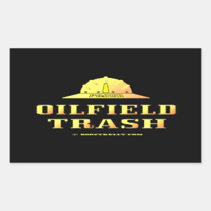 Sticker Rectangulaire Déchets de gisement de pétrole, foreur, casque