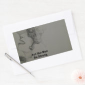 Sticker Rectangulaire Déclaration audacieuse : Agissez Comme Des Hommes, (Enveloppe)