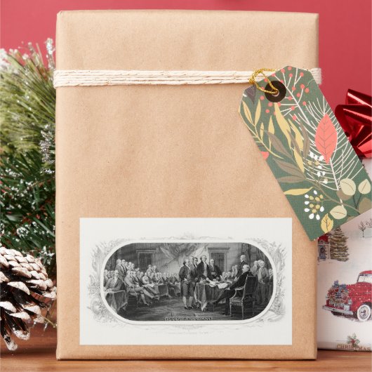 Sticker Rectangulaire Déclaration d'indépendance : Projet de loi de 2 $, (vacances)