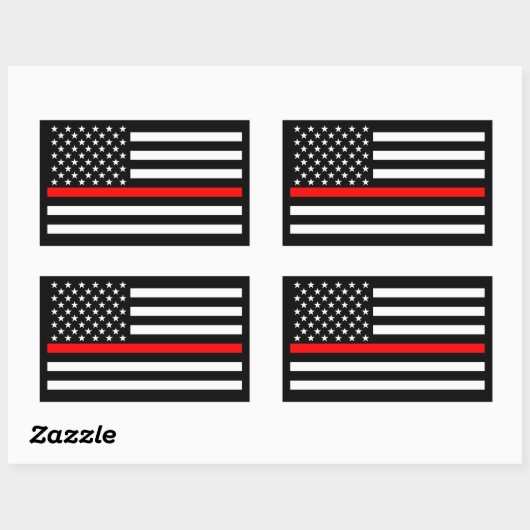 Sticker Rectangulaire Décor American Mince Red Line (Feuille)