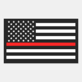 Sticker Rectangulaire Décor American Mince Red Line (Devant)