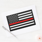 Sticker Rectangulaire Décor American Mince Red Line (Enveloppe)