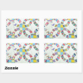 Sticker Rectangulaire Décor coloré à patchwork (Feuille)