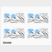 Sticker Rectangulaire Décor croix de Cornflower bleu (Feuille)