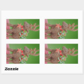 Sticker Rectangulaire Décor de Noël de rennes (Feuille)