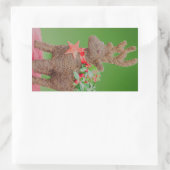 Sticker Rectangulaire Décor de Noël de rennes (Sac)