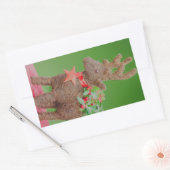 Sticker Rectangulaire Décor de Noël de rennes (Enveloppe)