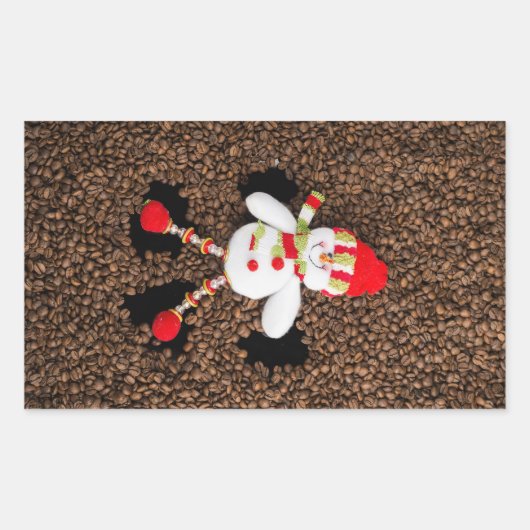 Sticker Rectangulaire Décor de Noël snowman (Devant)