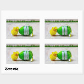 Sticker Rectangulaire Décor de Pâques - OEuf de Pâques et poussin (Feuille)