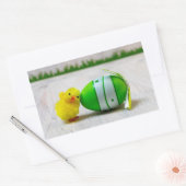 Sticker Rectangulaire Décor de Pâques - OEuf de Pâques et poussin (Enveloppe)