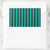 Sticker Rectangulaire Décor de style de rayures verticales de turquoise (Sac)
