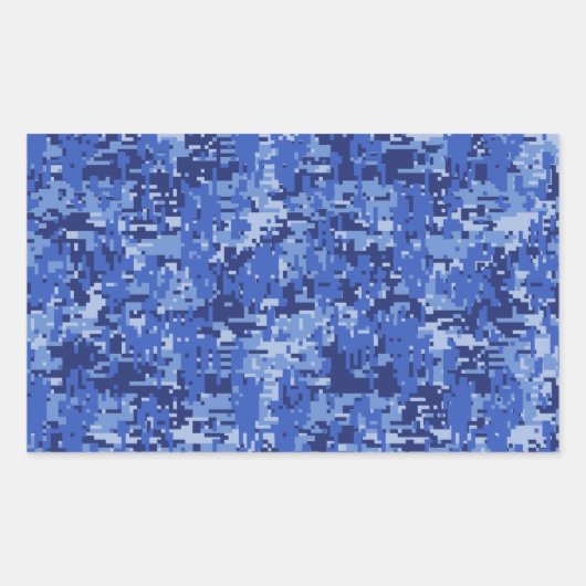 Sticker Rectangulaire Décor de texture Camouflage bleu marine Pixels num (Devant)