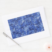 Sticker Rectangulaire Décor de texture Camouflage bleu marine Pixels num (Enveloppe)