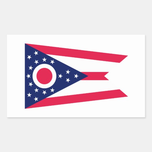 Sticker Rectangulaire Décor design du drapeau de l'État de l'Ohio (Devant)