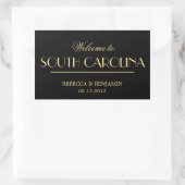 Sticker Rectangulaire Décor élégant chic noir mariage d'accueil (Sac)