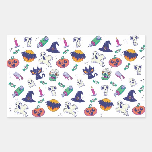 Sticker Rectangulaire Décor motif d'Halloween (Devant)