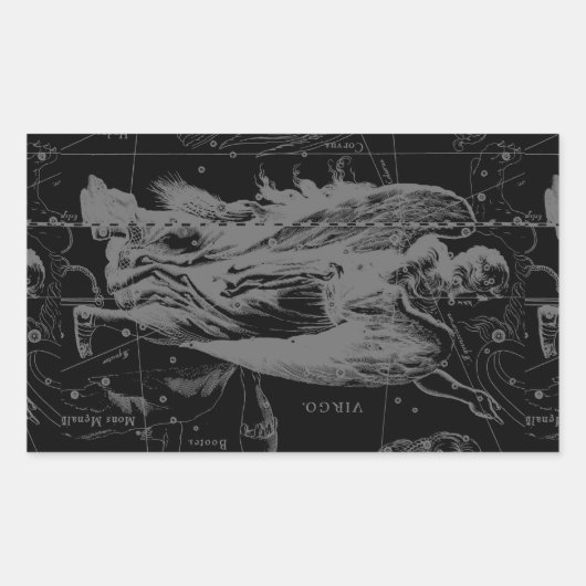 Sticker Rectangulaire Décor noir de Hevelius de constellation de signe (Devant)