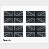 Sticker Rectangulaire Décor noir Union Jack British (Feuille)