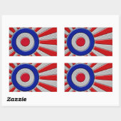 Sticker Rectangulaire Décor Roundel Sunburst Design en fibre de carbone (Feuille)