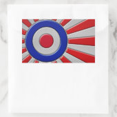 Sticker Rectangulaire Décor Roundel Sunburst Design en fibre de carbone (Sac)