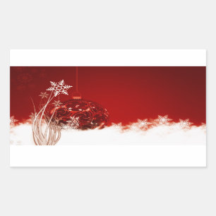 Sticker Rectangulaire Décoration rouge blanche de Noël