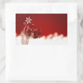 Sticker Rectangulaire décoration rouge Noël (Sac)