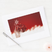 Sticker Rectangulaire décoration rouge Noël (Enveloppe)