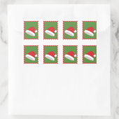 Sticker Rectangulaire Découper les timbres de Père Noël (Sac)