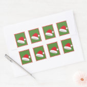 Sticker Rectangulaire Découper les timbres de Père Noël (Enveloppe)