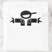 Sticker Rectangulaire Deejay DJ (Sac)