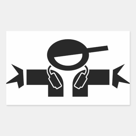 Sticker Rectangulaire Deejay DJ (Devant)