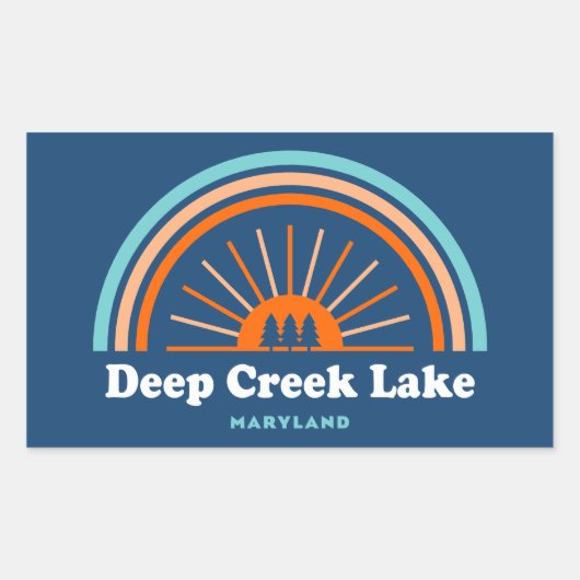 Sticker Rectangulaire Deep Creek Lake Maryland Rainbow (Devant)