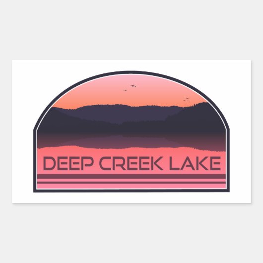 Sticker Rectangulaire Deep Creek Lake Maryland Red Sunrise (Devant)