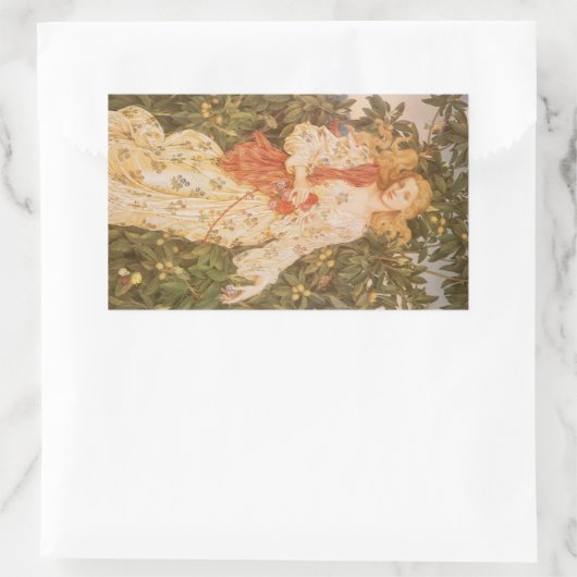 Sticker Rectangulaire Déesse des fleurs, Flora de Morgan (Sac)