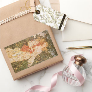 Sticker Rectangulaire Déesse des floraisons et des fleurs, Flora par Mor