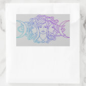 Sticker Rectangulaire Déesse Pagan Wiccan Triple Moon (Sac)