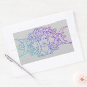 Sticker Rectangulaire Déesse Pagan Wiccan Triple Moon (Enveloppe)