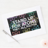 STICKER RECTANGULAIRE DÉFENDRE LES ATOMES (Enveloppe)