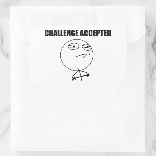 Sticker Rectangulaire Défi accepté (Sac)
